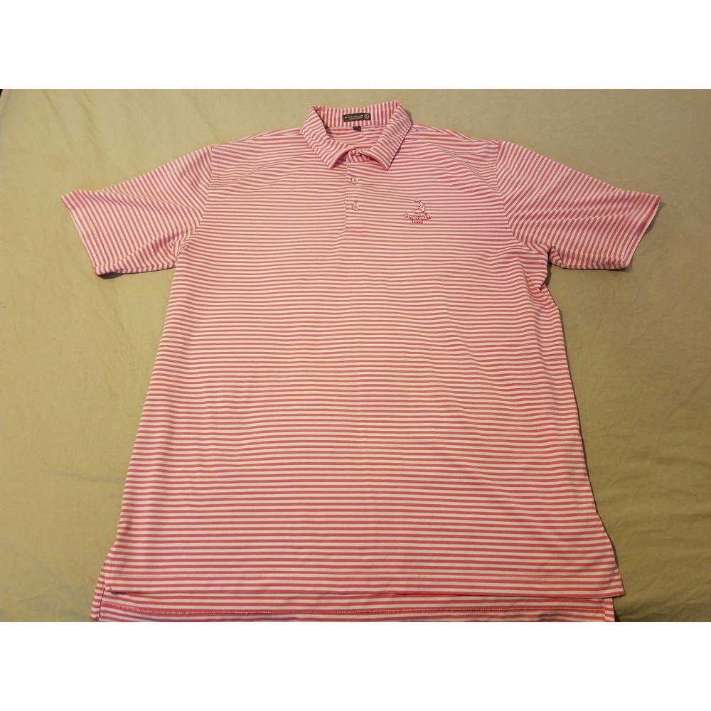 Mens Peter Millar Polo Shirt XL Pink Athletic Golf Pinehurst US Open
